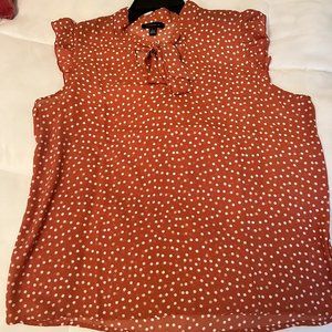 Tamara H Sleeveless Tie Front Polka Dot Blouse
